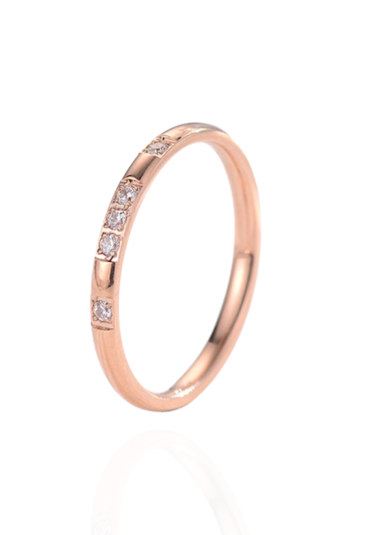 CELOVIS Claudia Cubic Zirconia Band Ring in Rose Gold
