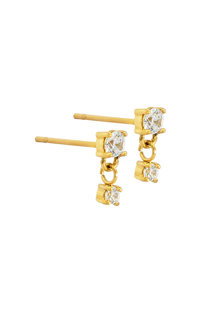 CELOVIS Lyra Twin Drop Stud Earrings in Gold
