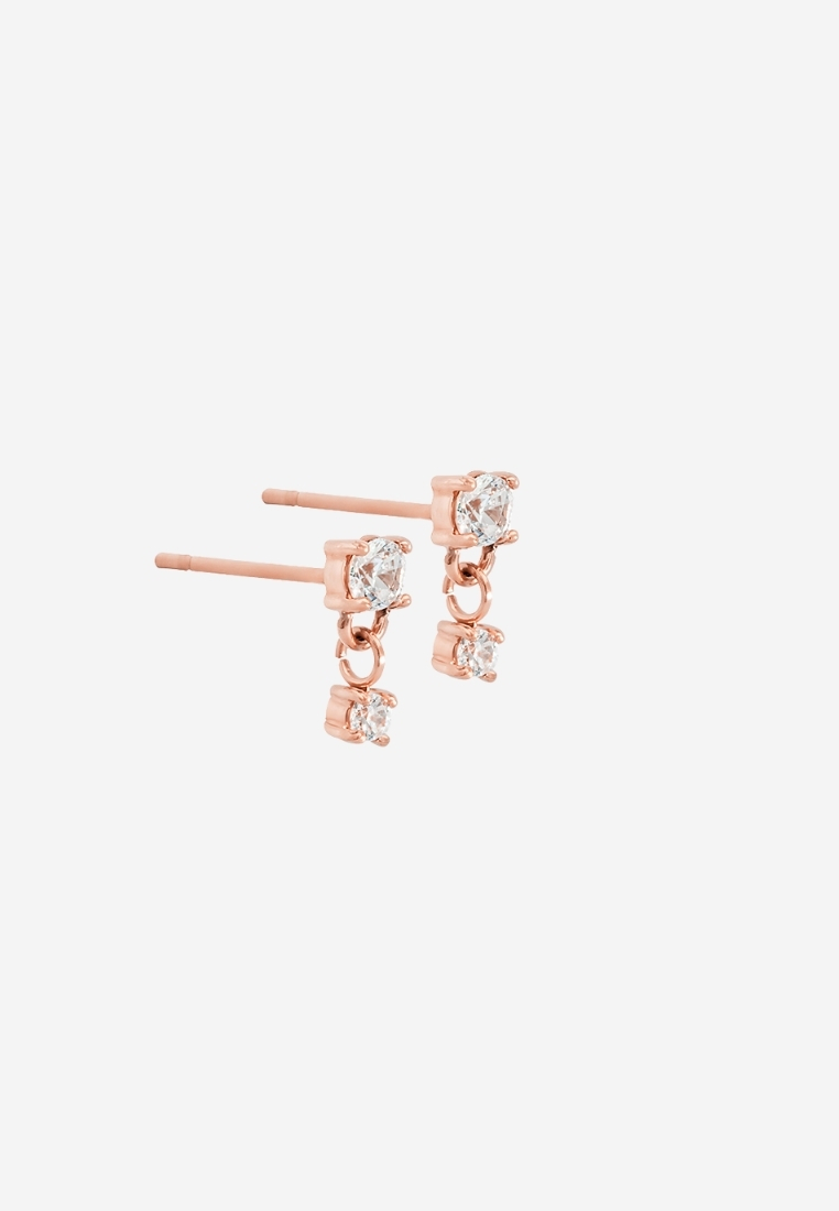 CELOVIS Lyra Twin Drop Stud Earrings in Rose Gold