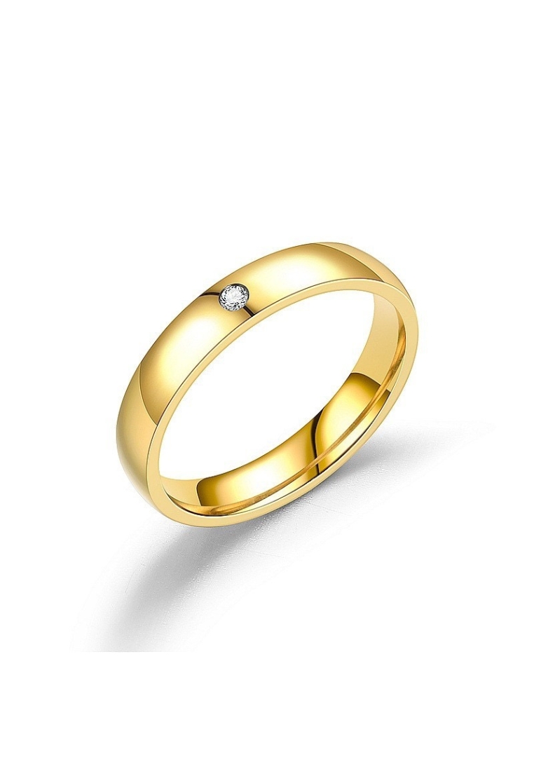 CELOVIS Zayna Cubic Zirconia Engravable Thin Band Ring in Gold