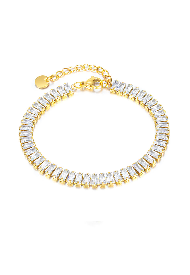 CELOVIS Kaisley Sparkling Cubic Zirconia Pendant Chain Bracelet in Gold