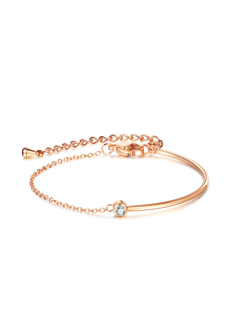 CELOVIS Luisa Cubic Zirconia Pendant Chain Bracelet in Rose Gold