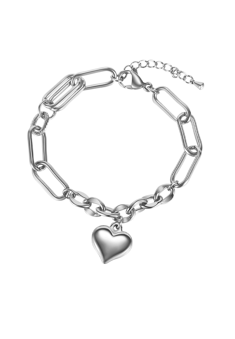 CELOVIS Everlast Heart Link Chain Bracelet in Silver