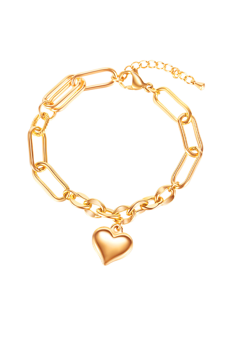 CELOVIS Everlast Heart Link Chain Bracelet in Gold