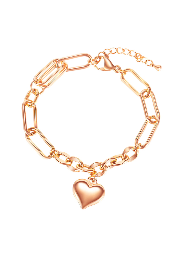 CELOVIS Everlast Heart Link Chain Bracelet in Rose Gold