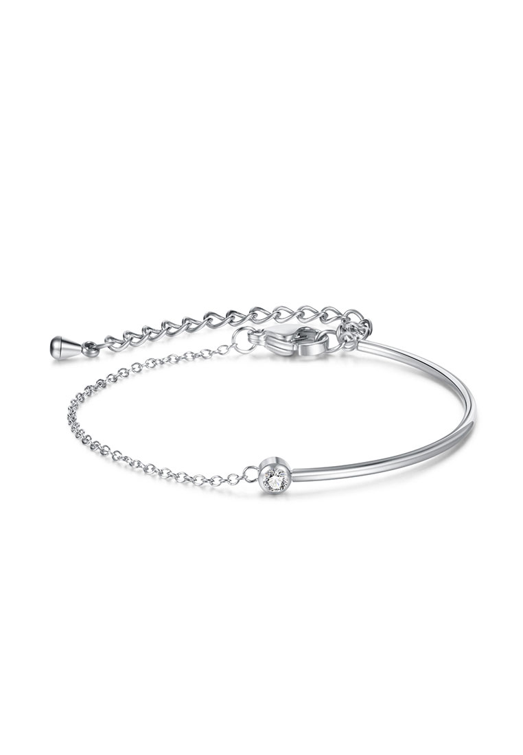 CELOVIS Luisa Cubic Zirconia Pendant Chain Bracelet in Silver