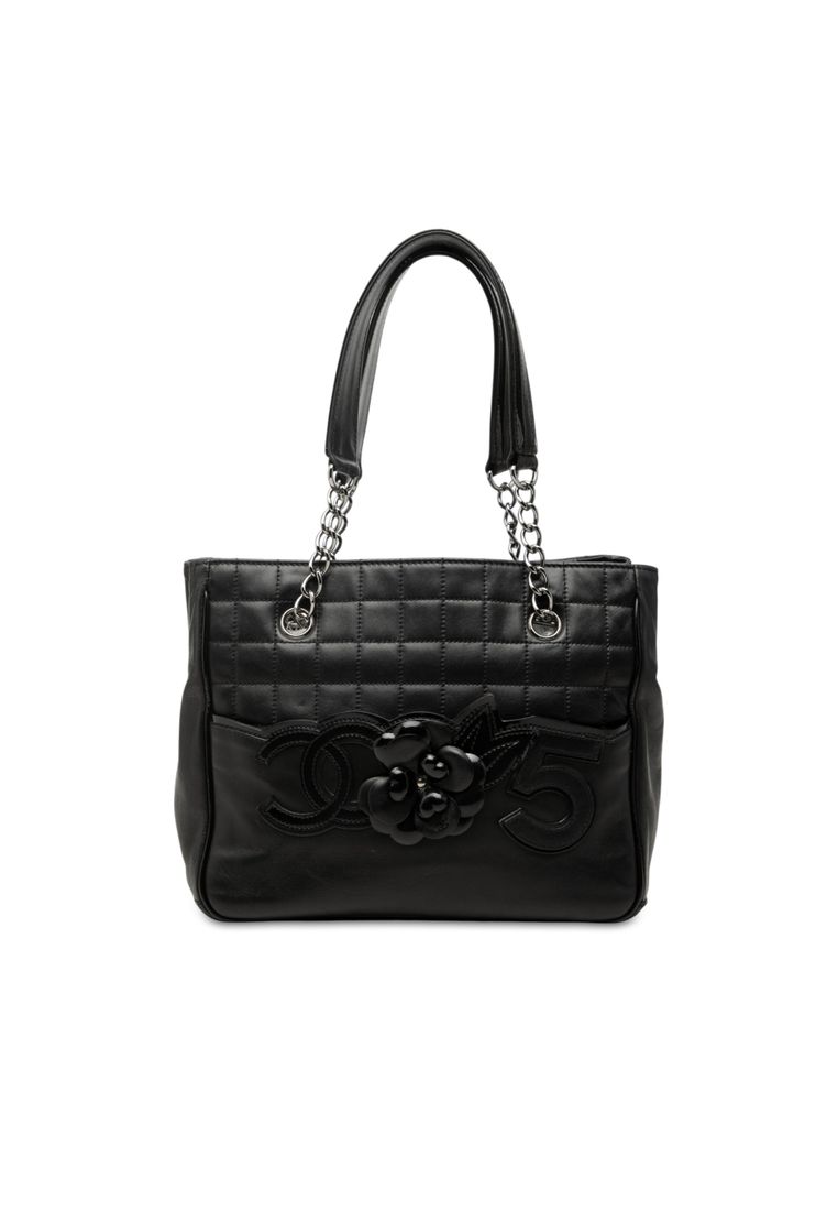 Chanel Pre-Loved Chanel Cc Choco Bar Lambskin Camellia No 5 Tote