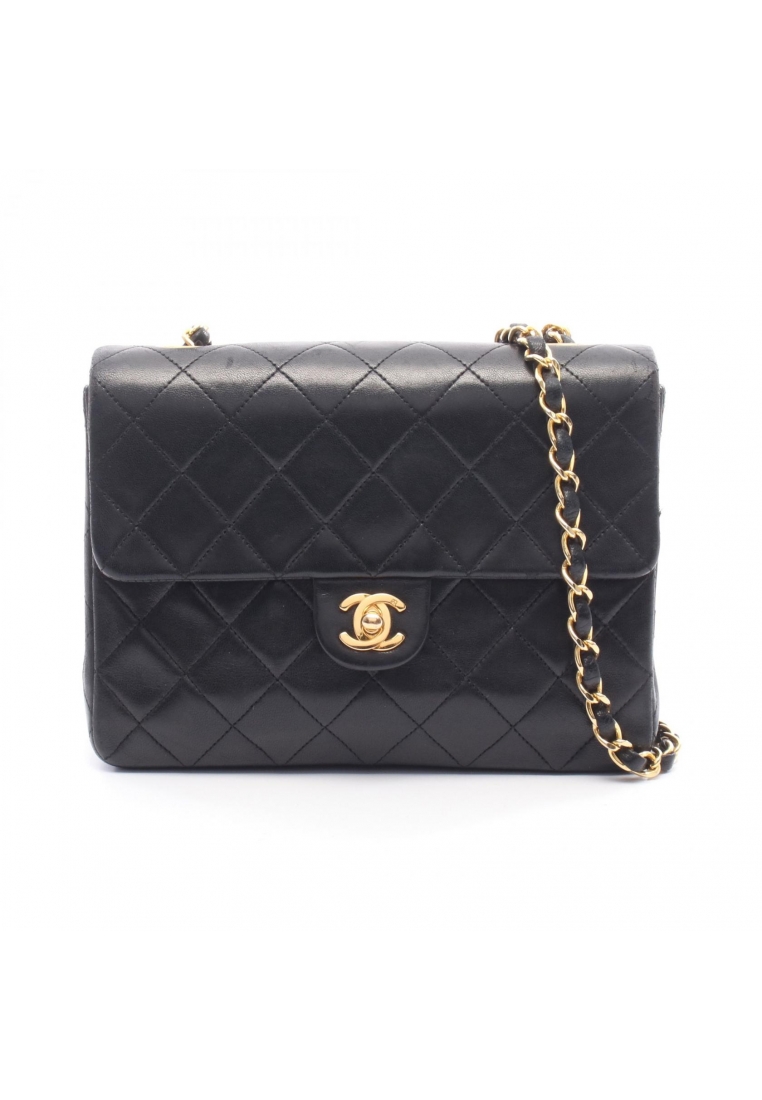 Chanel Pre-Loved Chanel mini matelasse 20 chain shoulder bag lambskin black gold hardware