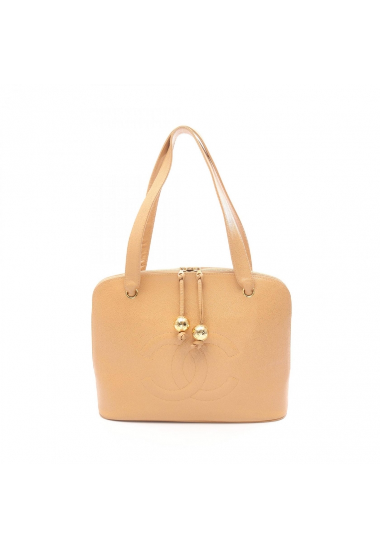 Chanel Pre-Loved Chanel coco mark Shoulder bag tote bag Caviar skin beige gold hardware