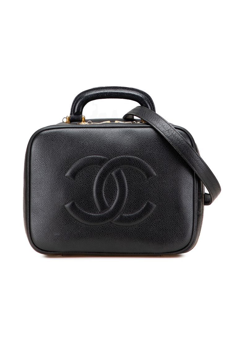 CHANEL Pre-Loved Chanel Cc Caviar Vanity Case