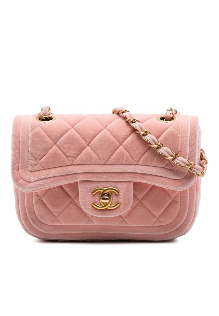 Chanel Pre-Loved Chanel Mini Quilted Velvet Double Frame Flap