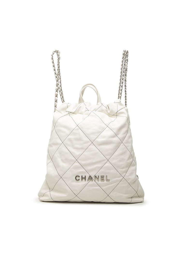 Chanel 22 Backpack 後背包 小羊皮 金色鏈條肩帶 黑色/白色/海軍藍 女裝