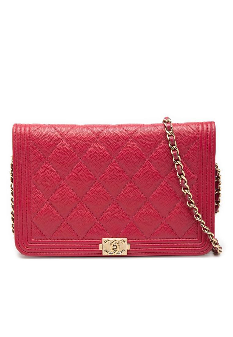 Chanel Pre-Loved Chanel Quilted Caviar Boy Wallet On Chain