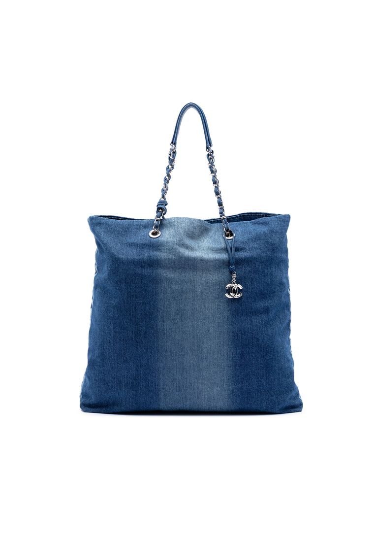 Chanel Pre-Loved Chanel Printed Denim Shopping Tote