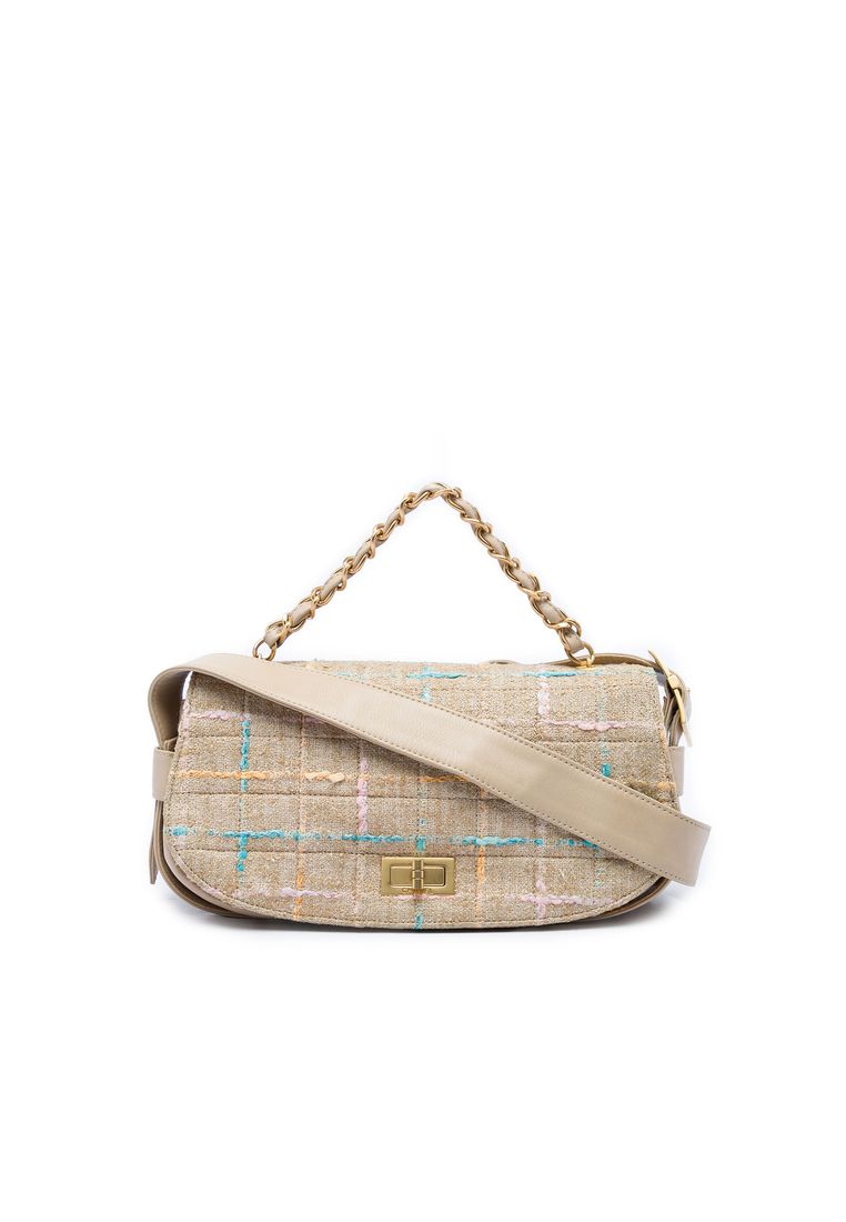 Chanel Pre-Loved Chanel Chocolate Bar Tweed Mademoiselle Satchel