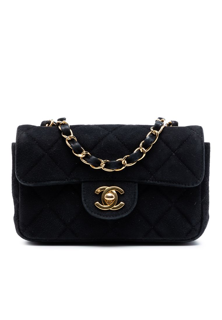 Chanel Pre-Loved Chanel Extra Mini Rectangular Classic Suede Single Flap