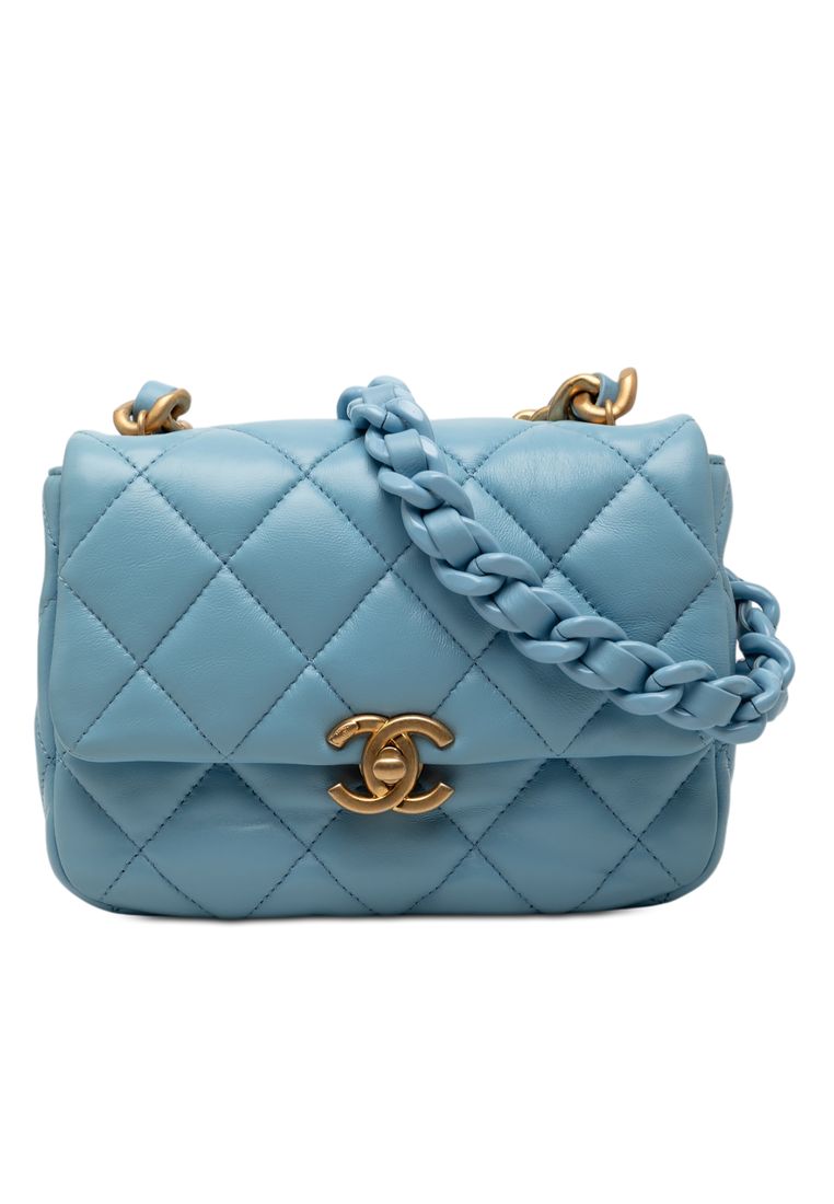 Chanel Pre-Loved Chanel Mini Quilted Lambskin Lacquered Chain Flap