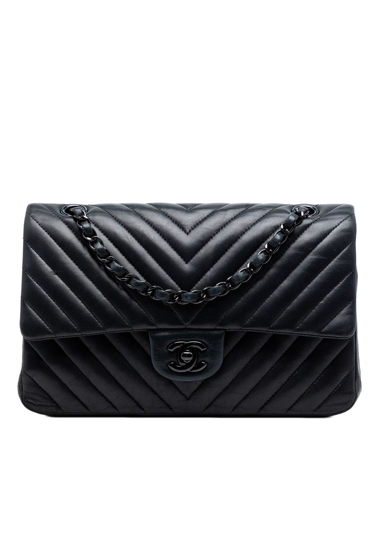 Chanel Pre-Loved Chanel Medium Classic Chevron Lambskin So Black Double Flap