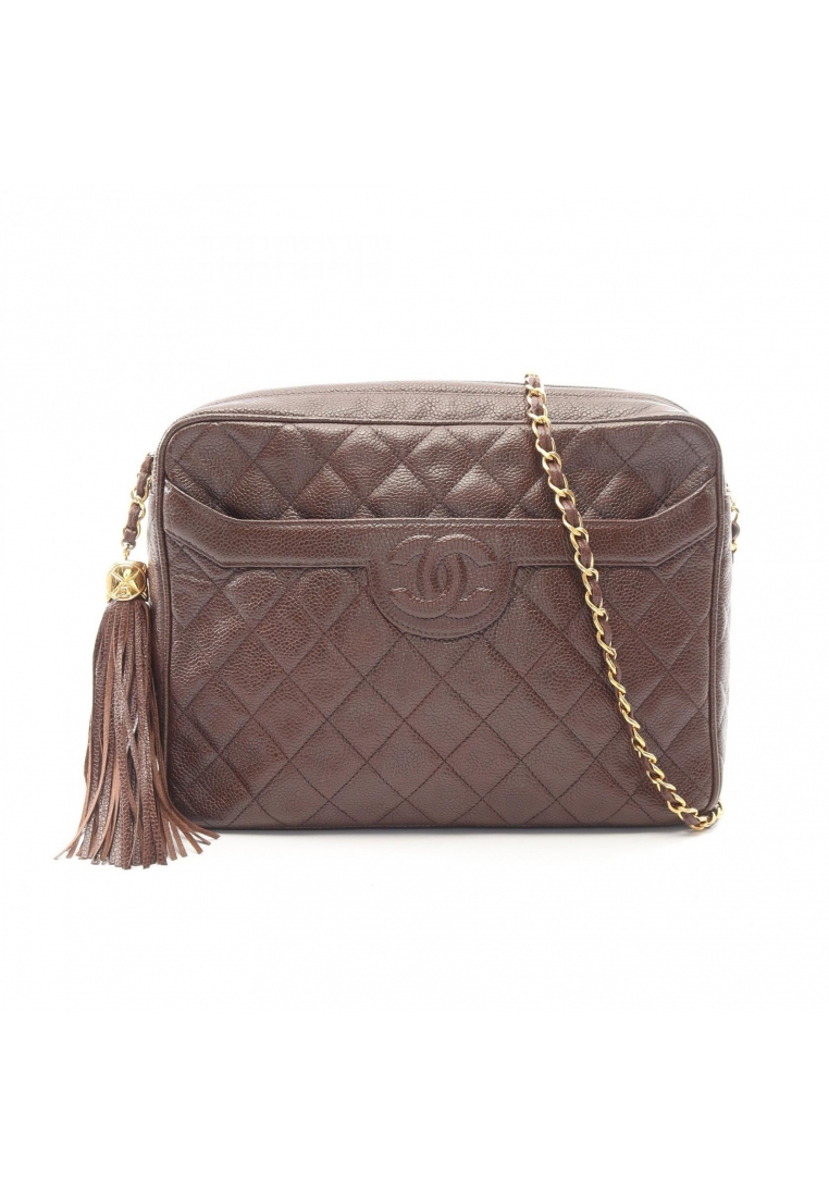 Chanel Pre-Loved Chanel matelasse chain shoulder bag Caviar skin Dark brown gold hardware vintage