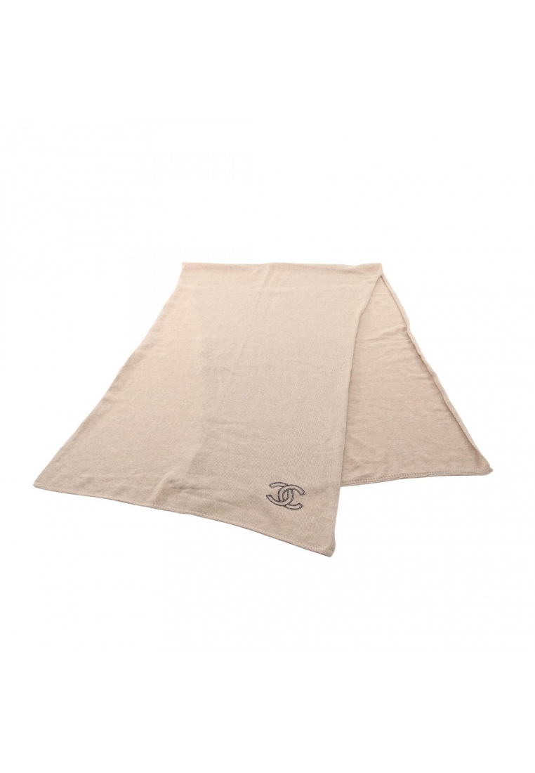 CHANEL Pre-Loved Chanel coco mark Stall cashmere beige