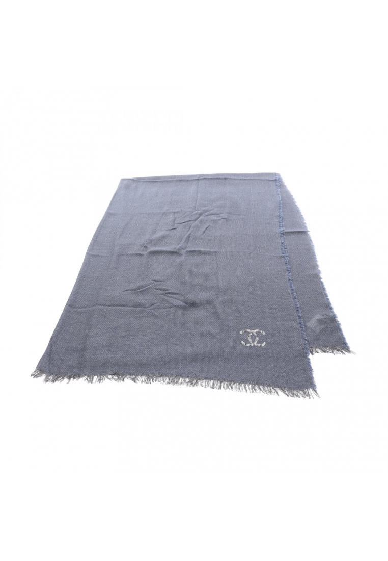 Chanel Pre-Loved Chanel coco mark Stall silk cashmere Navy