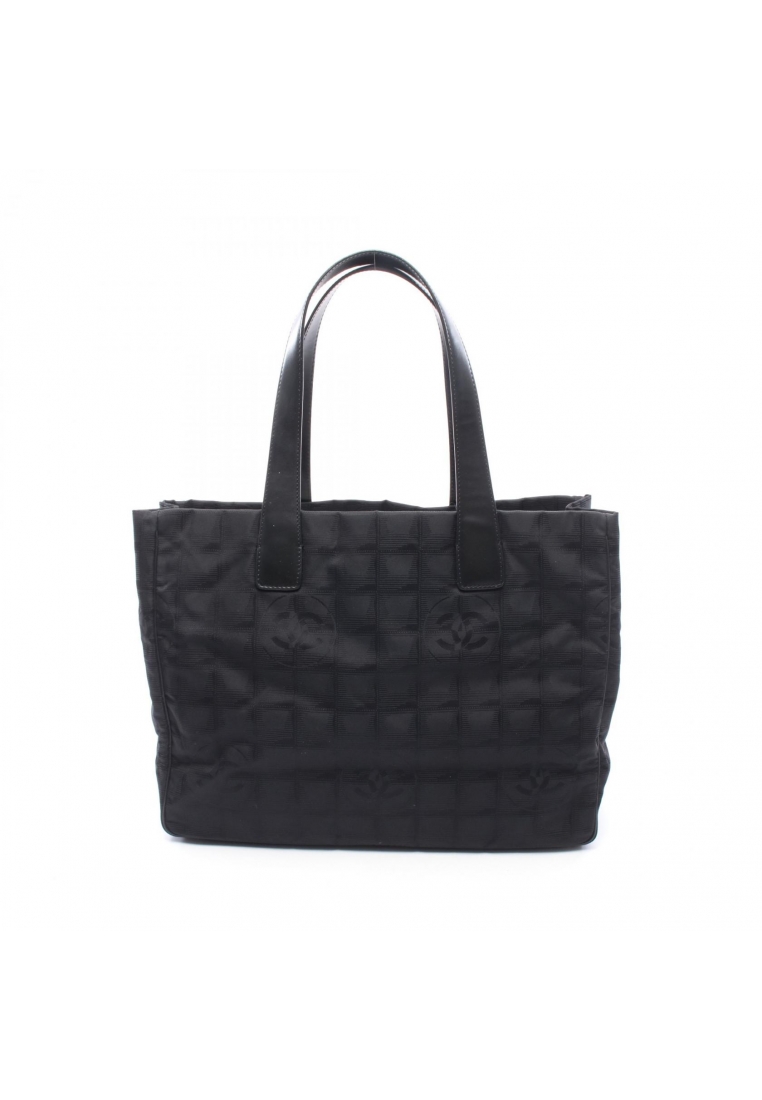 Chanel Pre-Loved Chanel New travel line MM Handbag tote bag Nylon leather black gold hardware