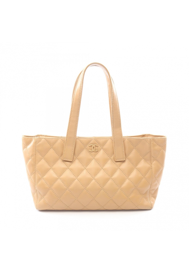 CHANEL Pre-Loved Chanel wild stitch Shoulder bag tote bag leather beige gold hardware