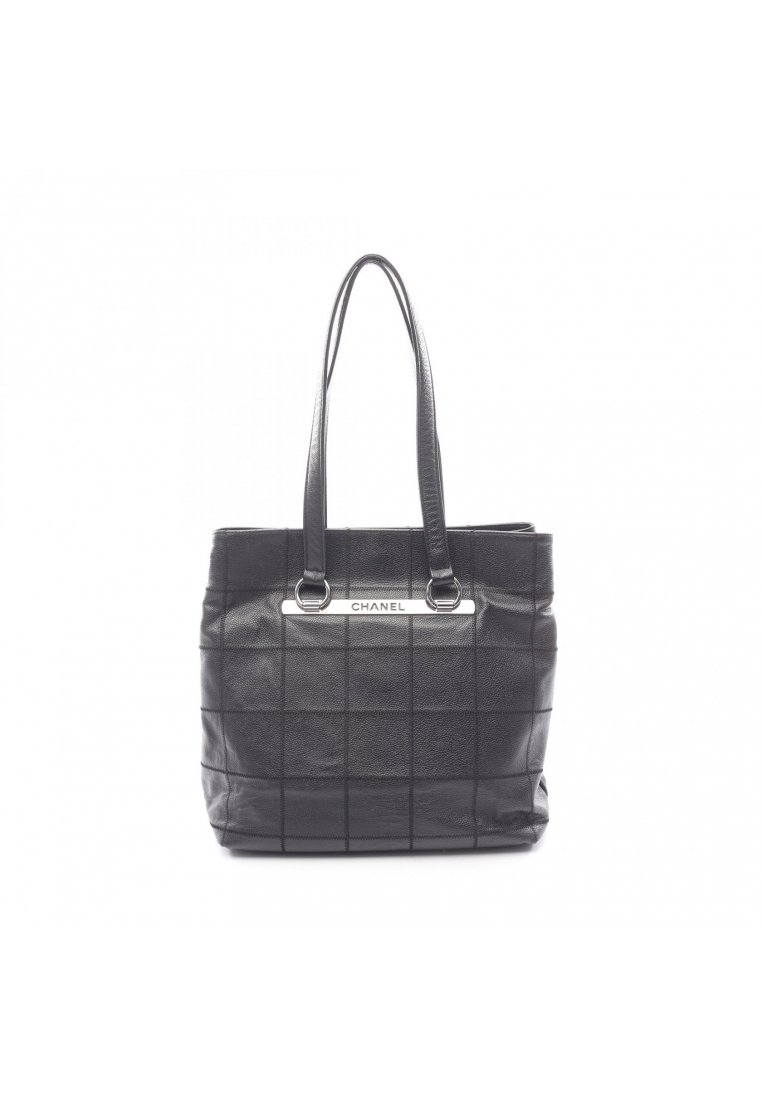 Chanel Pre-Loved Chanel chocolate bar Shoulder bag tote bag Caviar skin black silver hardware