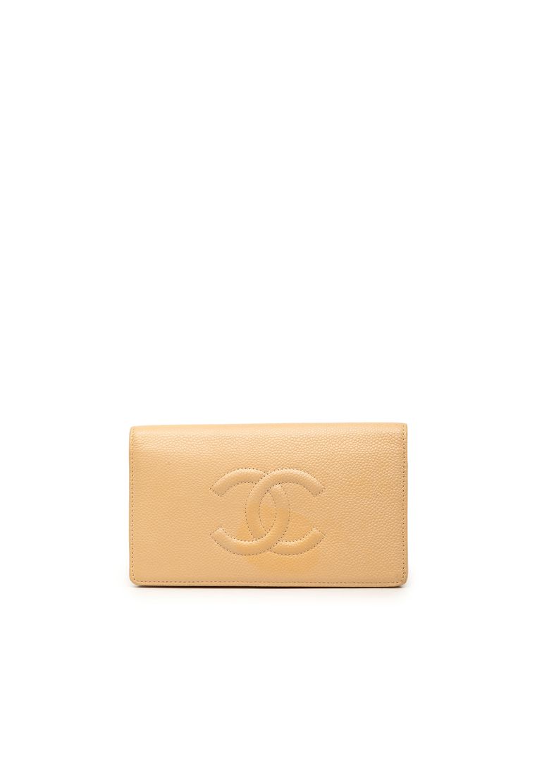 CHANEL Pre-Loved Chanel Cc Caviar Bifold Long Wallet