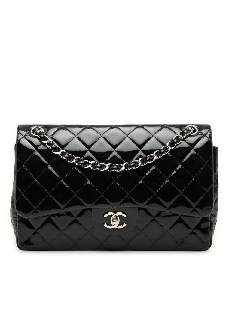 CHANEL Pre-Loved Chanel Jumbo Classic Patent Double Flap