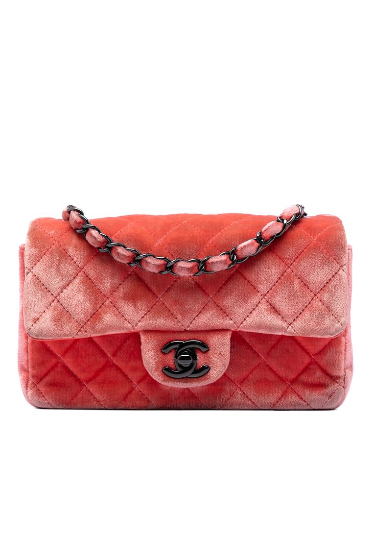 CHANEL Pre-Loved Chanel Mini Rectangular Classic Velvet Single Flap