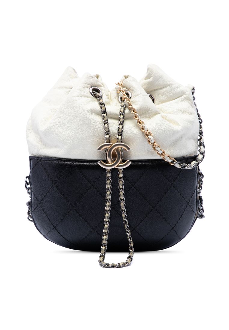 CHANEL Pre-Loved Chanel Small Bicolor Quilted Calfskin Gabrielle Bucket Bag