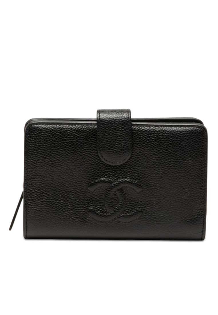 CHANEL Pre-Loved Chanel Cc Caviar Bifold Wallet