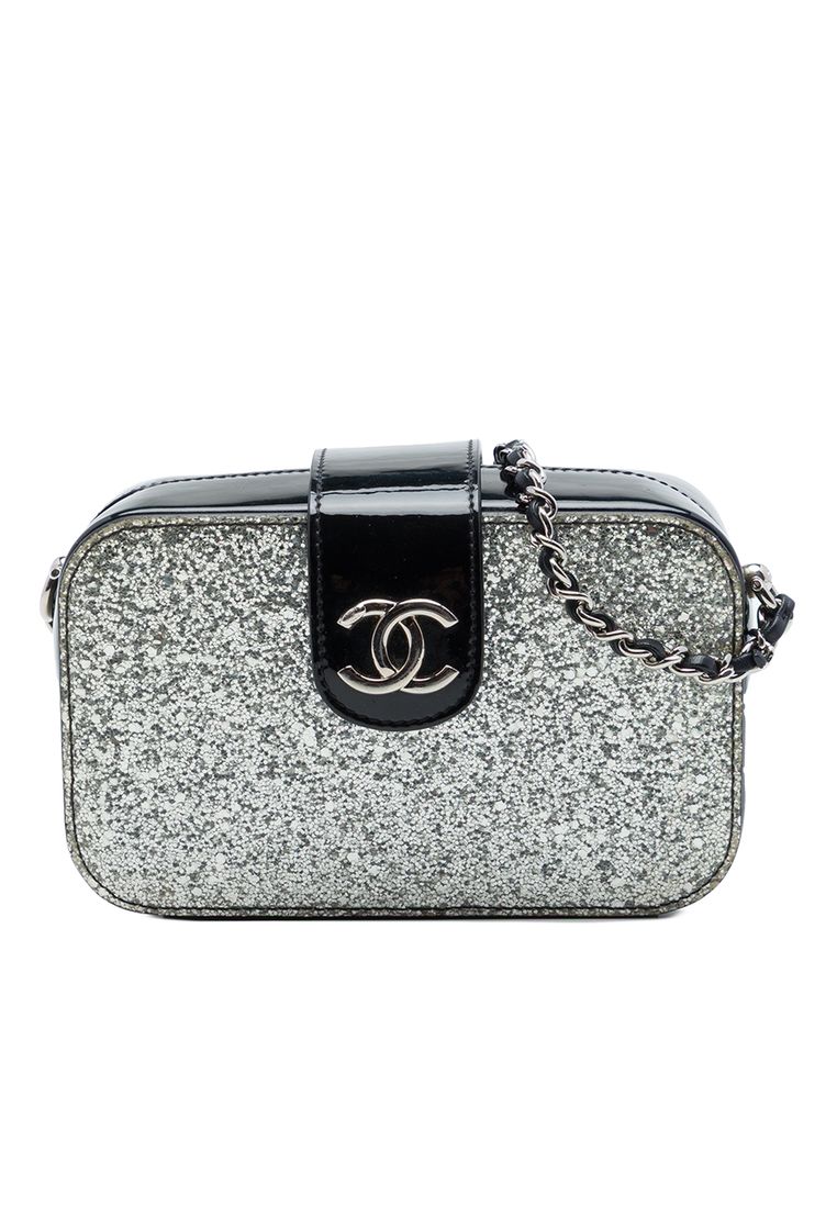 CHANEL Pre-Loved Chanel Glitter Patent Evening On The Moon Camera Case
