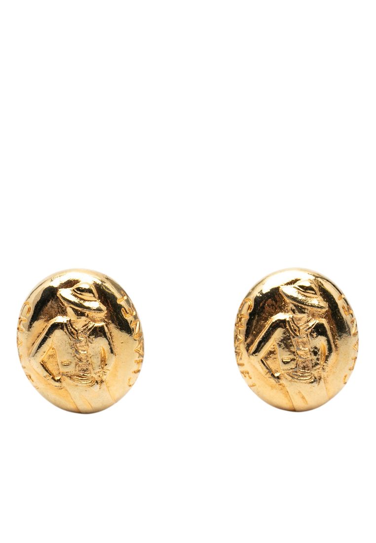 Chanel Pre-Loved Chanel Gold Plated Mademoiselle Clip On Earrings