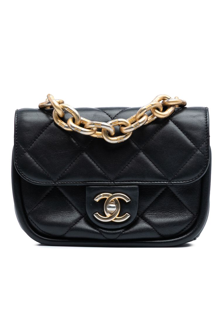 Chanel Pre-Loved Chanel Mini Quilted Lambskin Chain Top Handle Flap