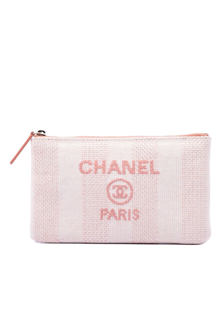 CHANEL Pre-Loved Chanel Small Raffia Deauville O Case Clutch