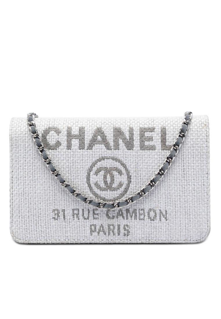 CHANEL Pre-Loved Chanel Canvas Deauville Wallet On Chain