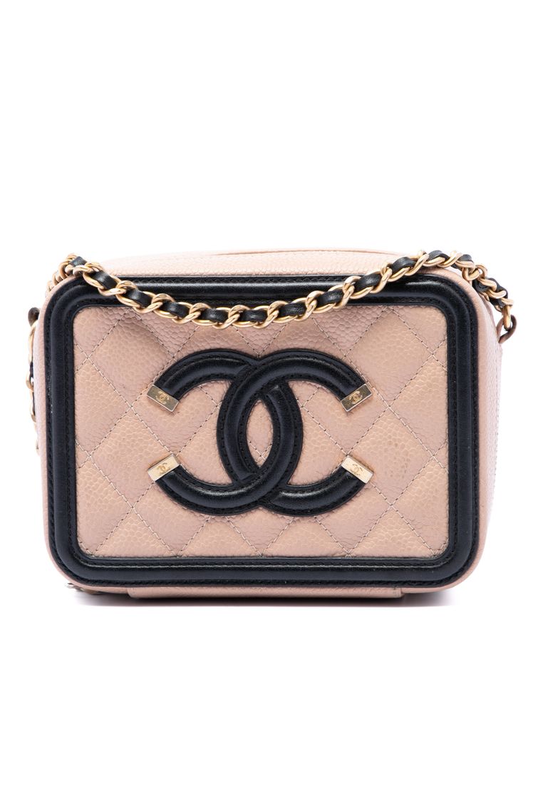 Chanel Pre-Loved Chanel Mini Caviar Cc Filigree Crossbody