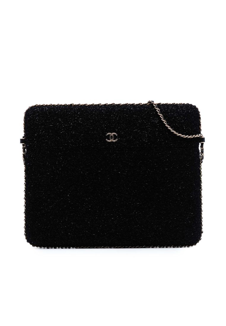 Chanel Pre-Loved Chanel Cc Tweed Chain Around Tablet Holder Crossbody