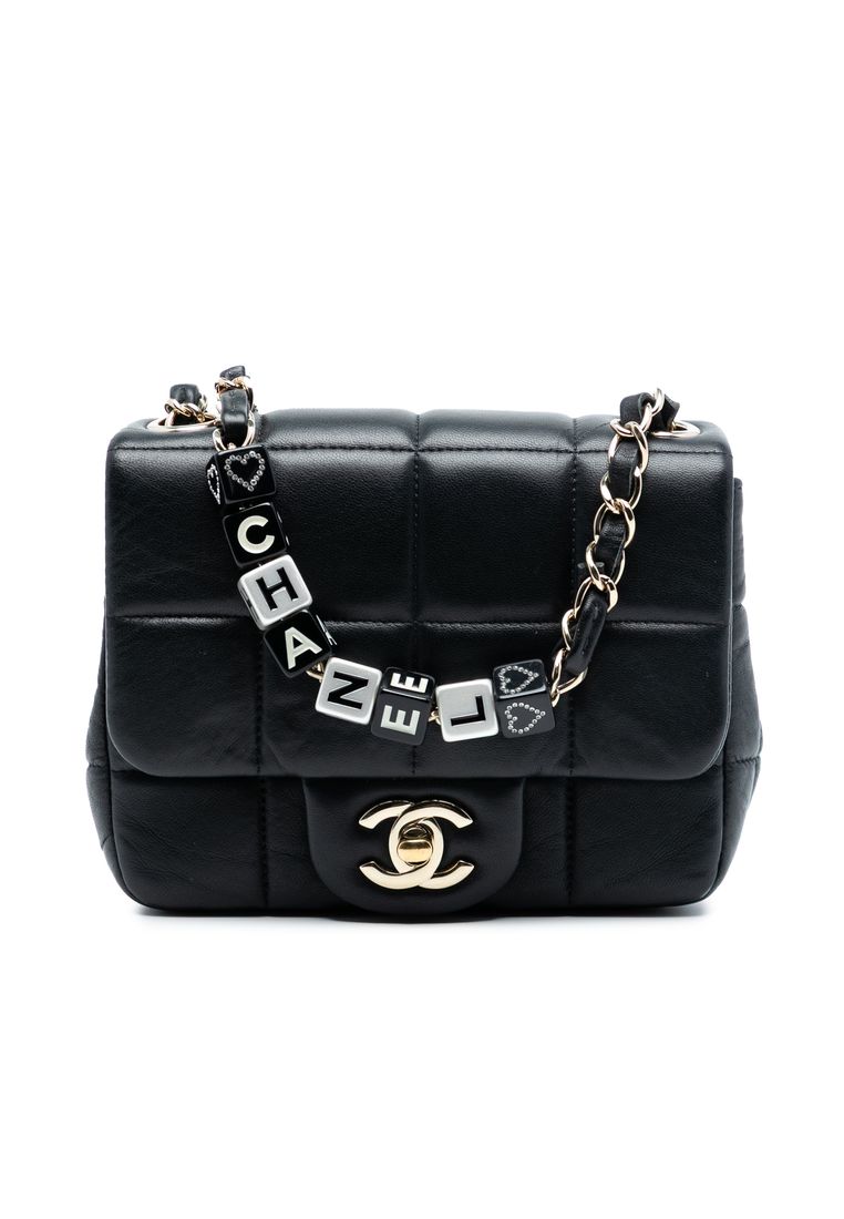 Chanel Pre-Loved Chanel Mini Square Lambskin Resin Crystal Monacoco Flap