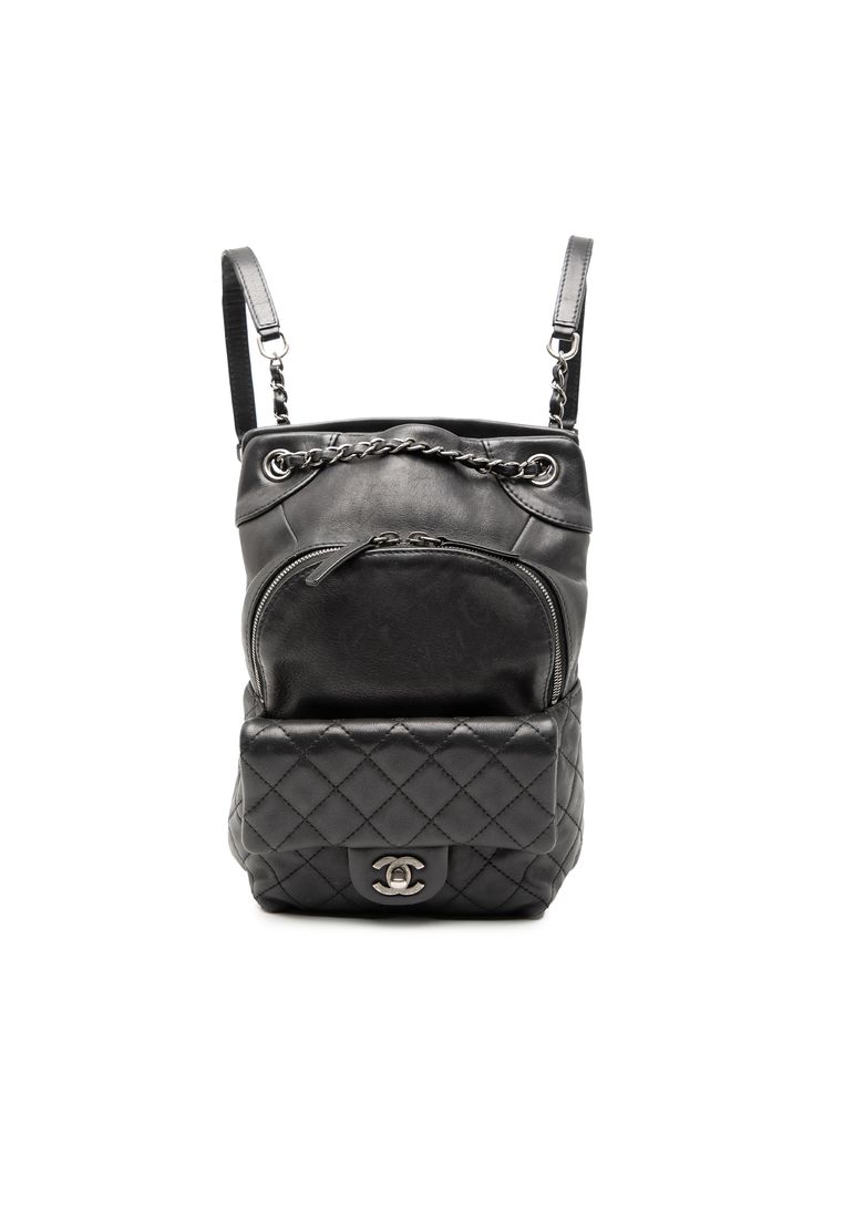 Chanel Pre-Loved Chanel Small Cc Calfskin Drawstring Flap Backpack