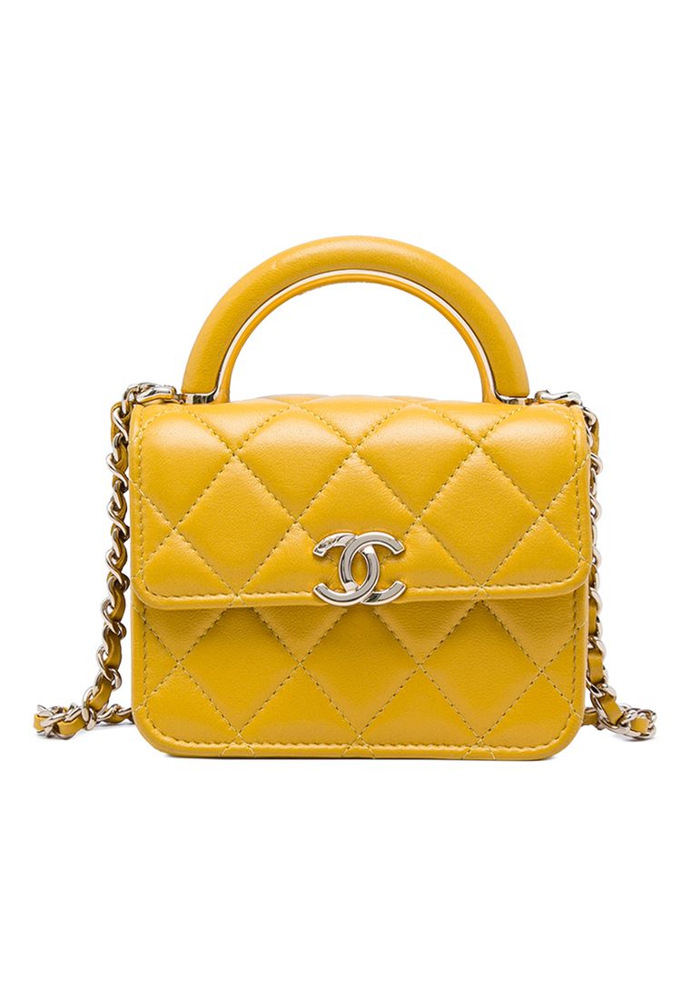 CHANEL Pre-Loved Chanel Mini Lambskin Paris Le19m Charming Top Handle Flap