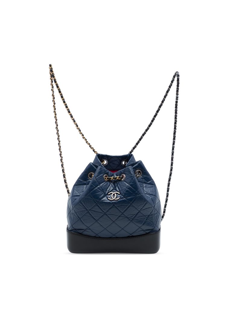 Chanel Pre-Loved Chanel Small Bicolor Quilted Aged Calfskin Gabrielle Backpack