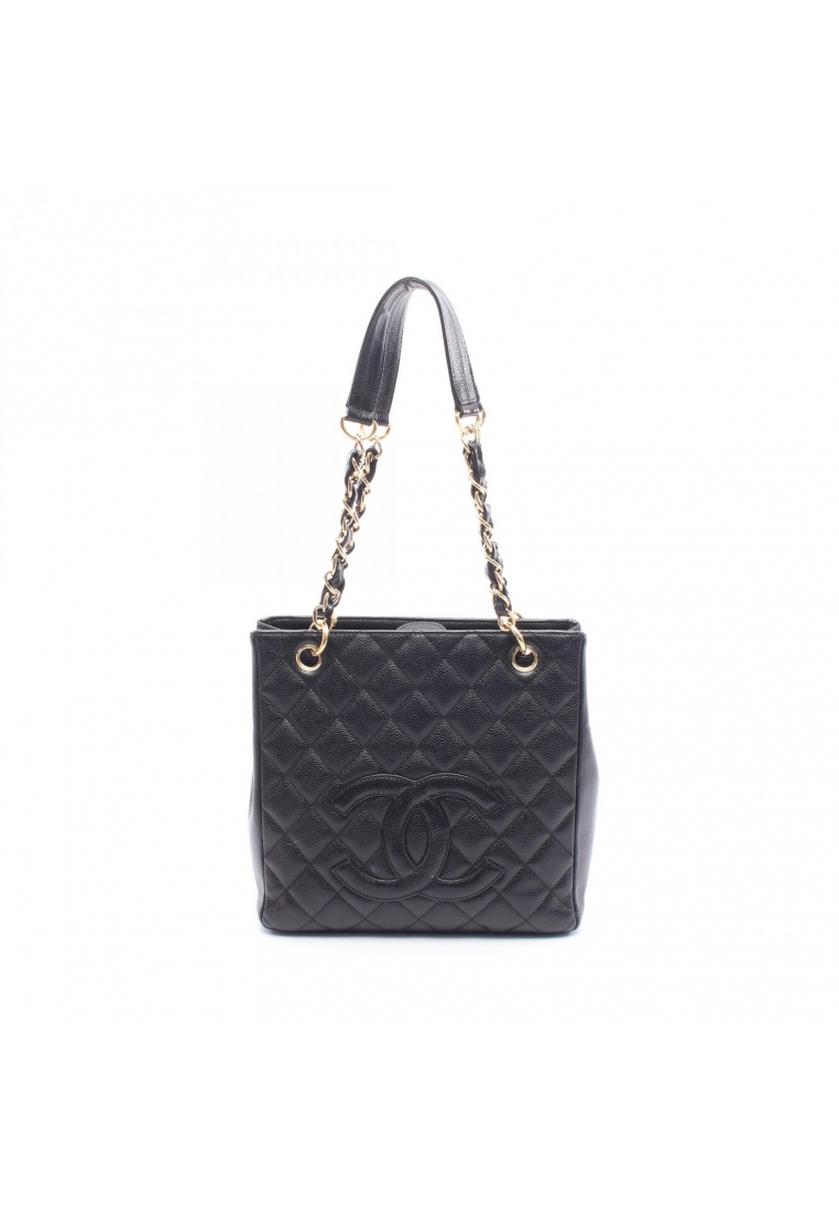 Chanel Pre-Loved Chanel matelasse PST chain shoulder bag chain tote bag Caviar skin black gold hardw