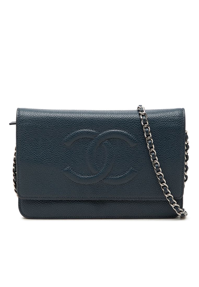 CHANEL Pre-Loved Chanel Cc Caviar Wallet On Chain