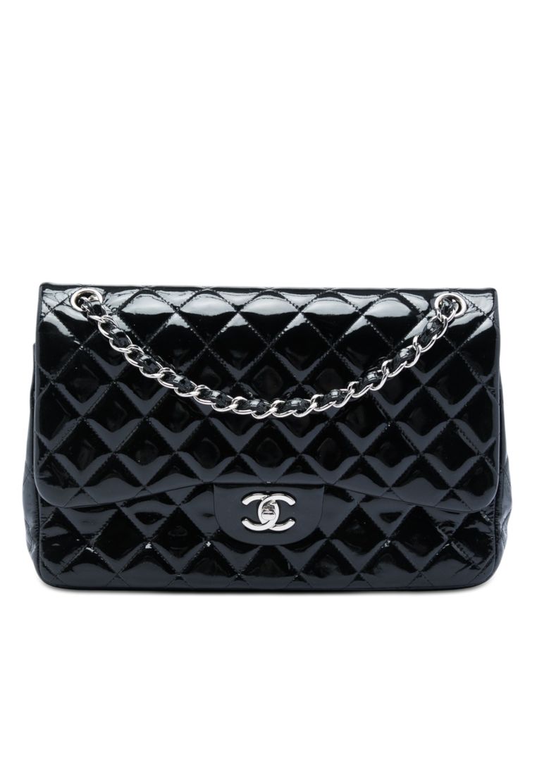 CHANEL Pre-Loved Chanel Jumbo Classic Patent Double Flap