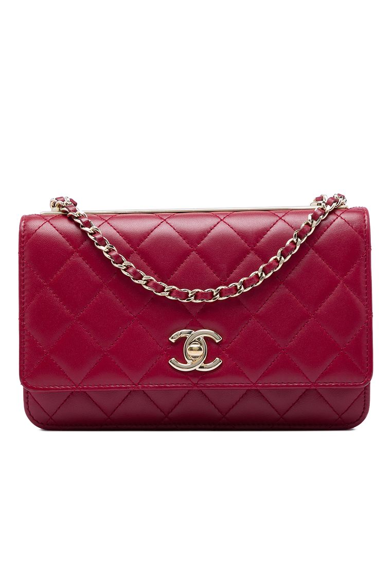 CHANEL Pre-Loved Chanel Quilted Lambskin Trendy Cc Wallet On Chain