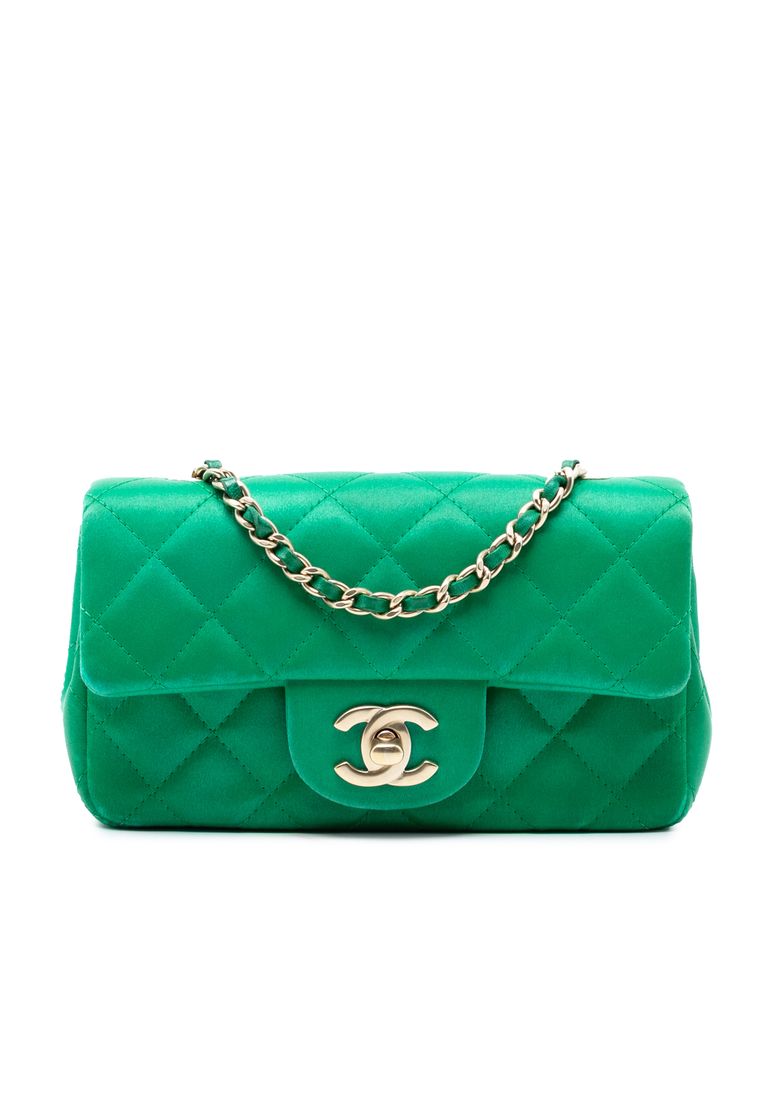 Chanel Pre-Loved Chanel Extra Mini Rectangular Classic Satin Single Flap