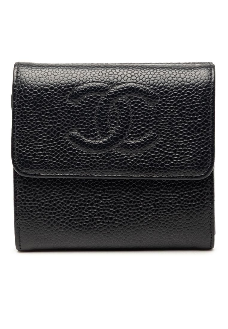 CHANEL Pre-Loved Chanel Cc Caviar Trifold Wallet